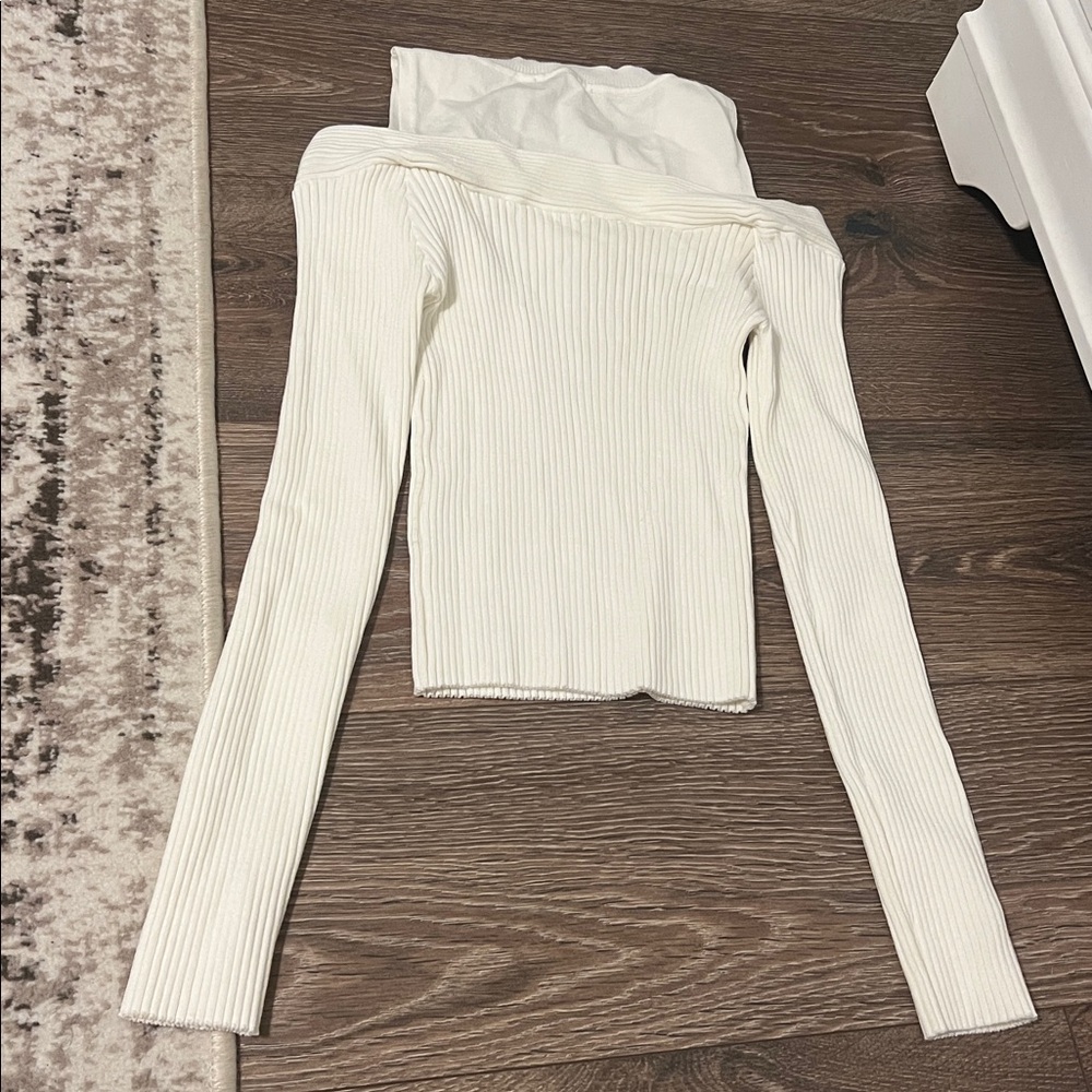 DO+BE Cream Ribbed Knit Top - Picture 4 of 4